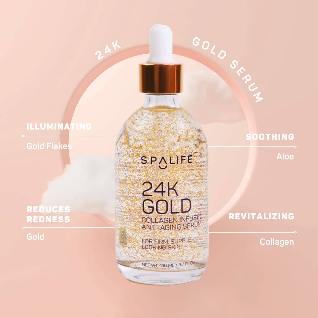 Antiarrugas 24K oro Suero facial con colágeno hidrata y nutre