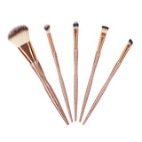 Deluxe Set de Brochas 5 pc Rose Gold